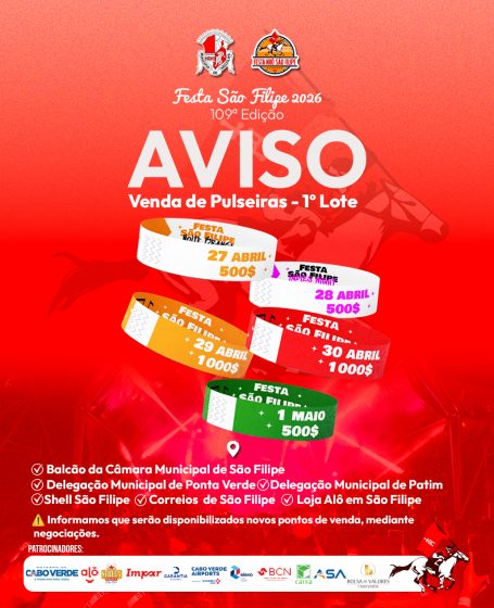 Festa São Filipe 2026 – Festival No Presídio – Pulseiras Já Disponíveis