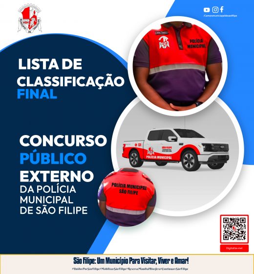 Publicação da Lista Classificação Final – Concurso Para Agente da Polícia Municipal
